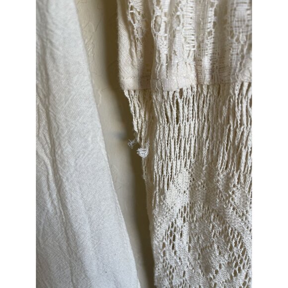 Choon California Made in USA Lace Fringe Cropped Top Size12 100% Cotton Top Fest - Picture 10 of 14